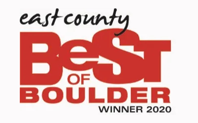 A red logo that says " east county best of boulder 2 0 1 9."